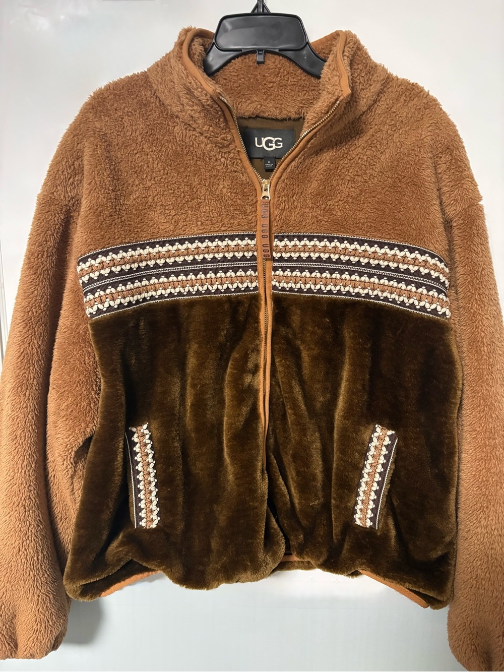 UGG Cozy Plush Teddy Fleece in Camel Brown XL~super soft & warm, great shape!